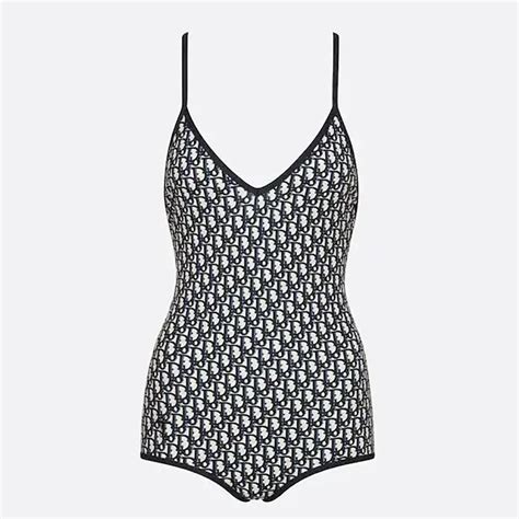 one-piece swimsuit blue dior oblique technical fabric|One.